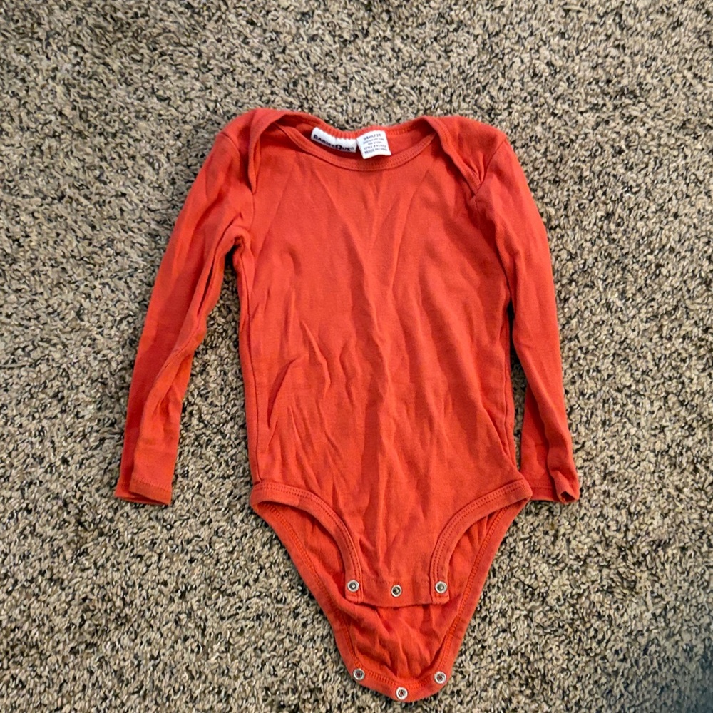 BabiesRUs Vibrant Orange Long Sleeve Bodysuit